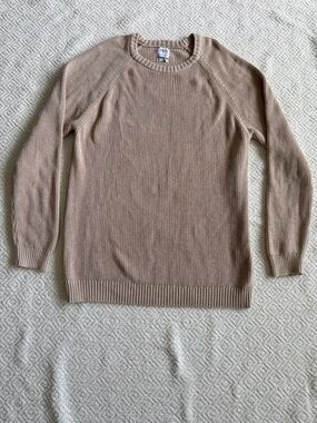 Zara Men’s Cream Ribbed Crewneck Sweater Sz XL 100%Fine Cotton